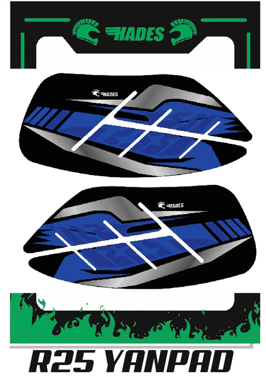 Hades Yamaha R25 Yan Depo Pedi (Mavi-Siyah)