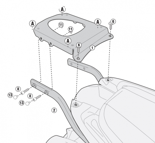 Triumph Tiger Sport 1050 (13 > 18) Arka Çanta Taşıyıcısı (Givi SR6404)