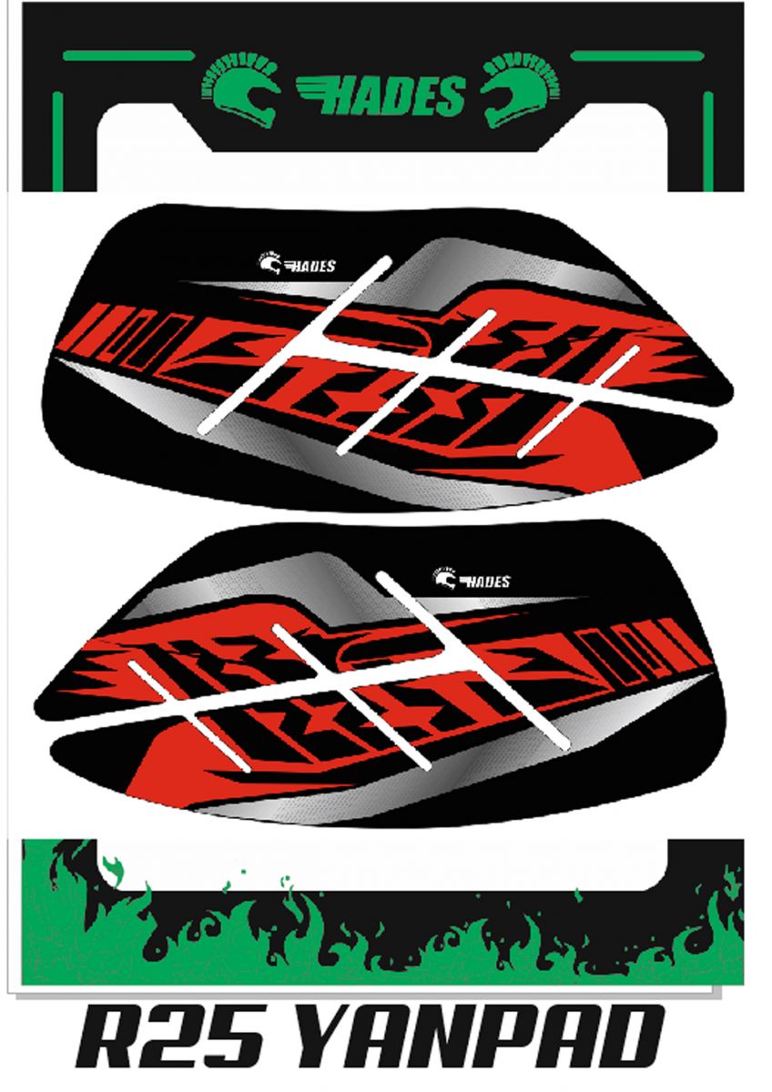 Hades Yamaha R25 Yan Depo Pedi (Kırmızı-Siyah)