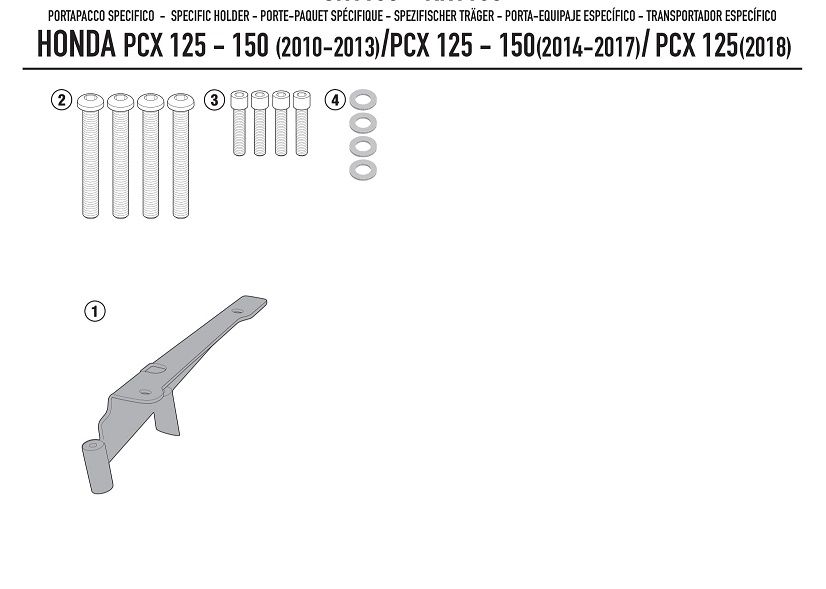 Honda PCX 125-150 (10 >19) Arka Çanta Taşıyıcısı (Givi SR1136)Honda 
