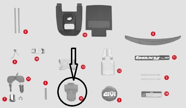 GIVI Z315 ÇANTA TABLA DÜĞMESİ E300-E30-E280-E33