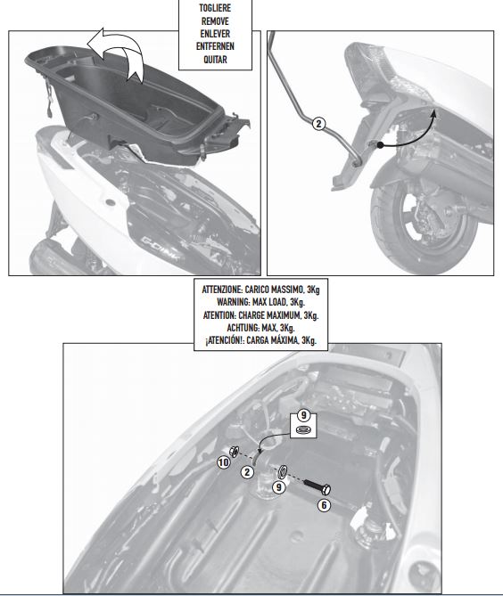GIVI SR6101 KYMCO G-DINK 125-300 (12-17) ARKA ÇANTA TAŞIYICI