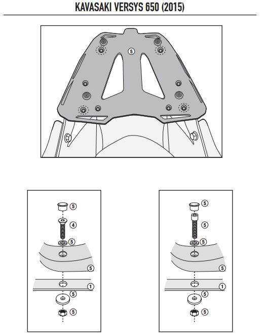 KAPPA KR4114 KAWASAKI VERSYS 650 (15-19) ARKA ÇANTA TAŞIYICI