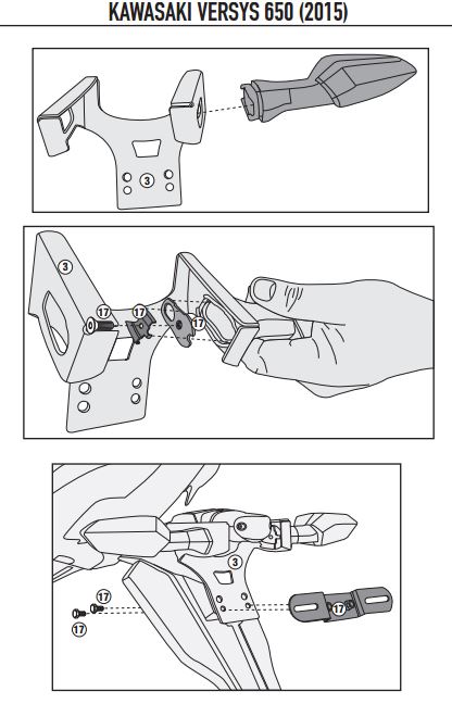 KAPPA KLX4114 KAWASAKI VERSYS 650 (15-19) YAN ÇANTA TAŞIYICI