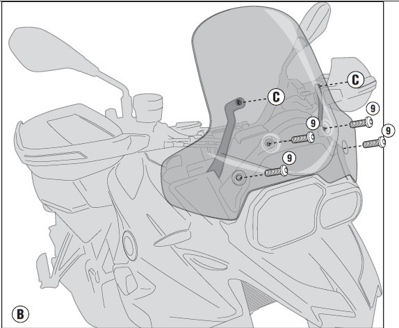 GIVI D5107KIT BMW F700GS (13-17) RÜZGAR SİPERLİK BAĞLANTISI