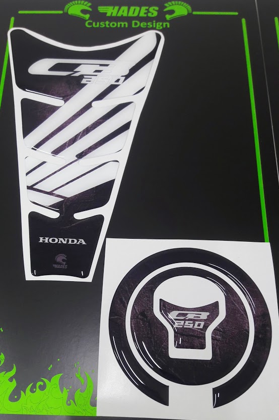 Honda Cb 250R Özel White Black Tank Pad Seti +Depo Pad+Tank Pad