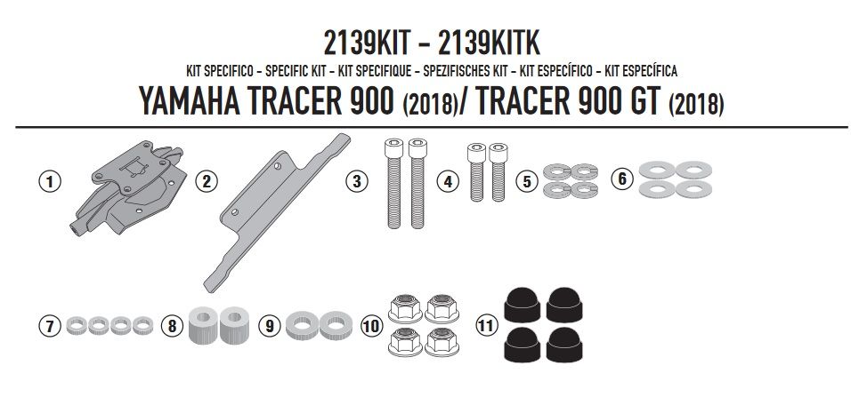 Yamaha Tracer 900 - Tracer 900 GT (18) Yan Çanta Taşıyıcı Bağlantı Kiti (Givi 2139Kit)Givi 