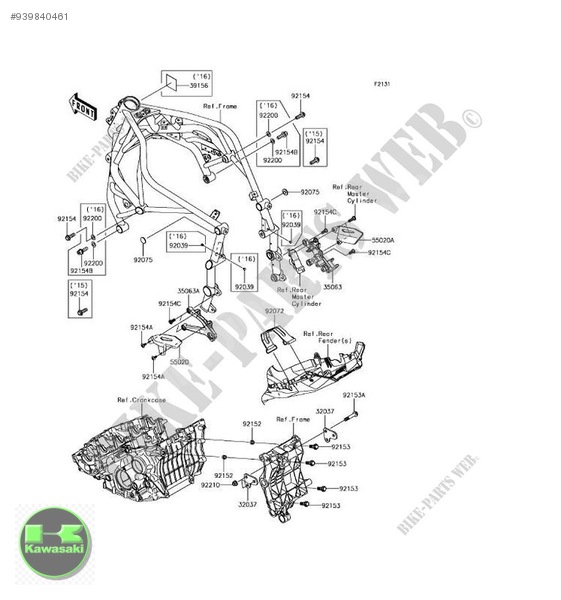 kawasaki ninja h2 sol braket kawasaki h2 sol braket orıjınal sıfır  35063-1308-46t