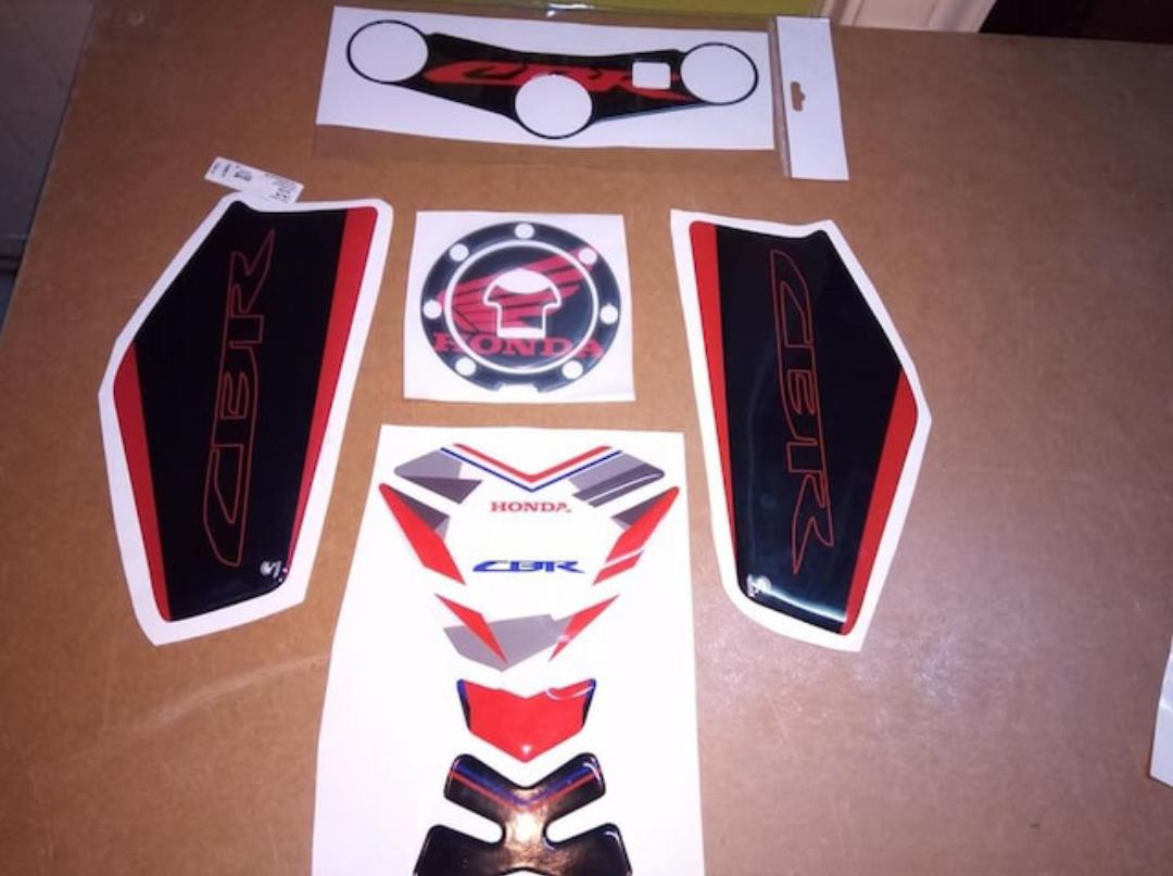 Honda Cbr 600rr 2003-06 Tank Pad Seti Red Black
