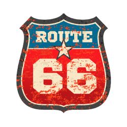 Mr.Sticker ROU8 Vintage Route 66 Etiketi
