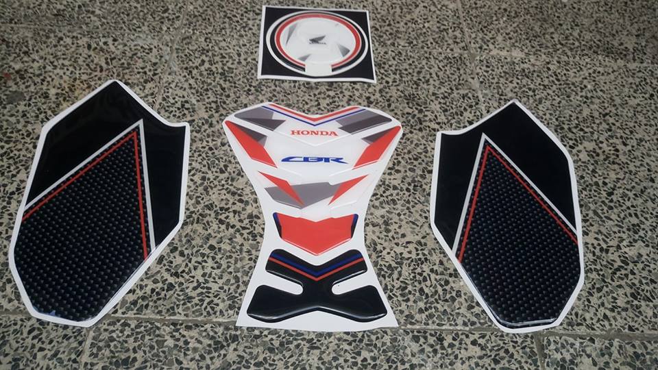 Honda Cbr 650F-R Özel Tank Pad Seti Red-White-Black-Carbon-