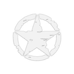 Mr.Sticker RFHLM89 Büyük Boy Reflektif Eskitilmiş Desenli Asker Yıldızı Sticker