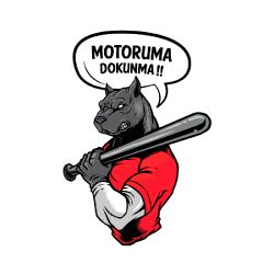 Mr.Sticker WRN35 Motoruma Dokunma Kızgın Pitbull Etiketi