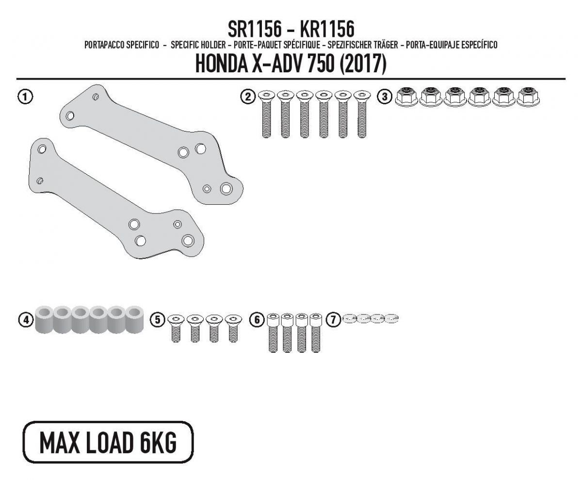 Honda X-ADV 750 (17>19) Arka Çanta Taşıyıcısı (Kappa KR1156)Kappa 