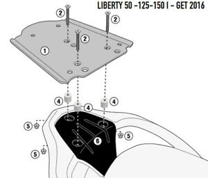 Piaggio Liberty 50-125-150 I-GET (02>19) Arka Çanta Demiri (Givi SR5611)Piaggio