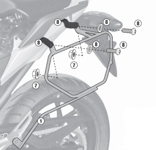 Honda NC700X/S (12>13) / NC750X/S / DCT (14>15) Yan Heybe Demiri (Givi TE1111)
