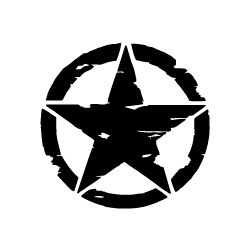 Mr.Sticker ARS8 Eskitilmiş Desenli Mat Asker Yıldızı Sticker