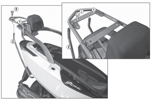 Kymco G-Dink 125-300 (12 > 17) Arka Çanta Taşıyıcısı (Givi SR6101)