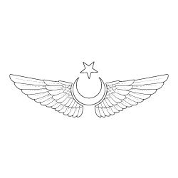 Mr.Sticker RFHLM97 Reflektif Kanatlı Ay Yıldız Sticker