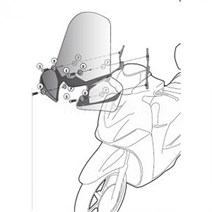Givi A298A Sym Hd Evo 125-200 (07-16) - Peugeot Lxr 125-200 (09-16) Rüzgar Siperlik Baglantısı