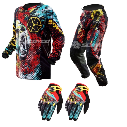 Scoyco MX50 Jersey Kross Kıyafeti + Eldiven Üçlü Set