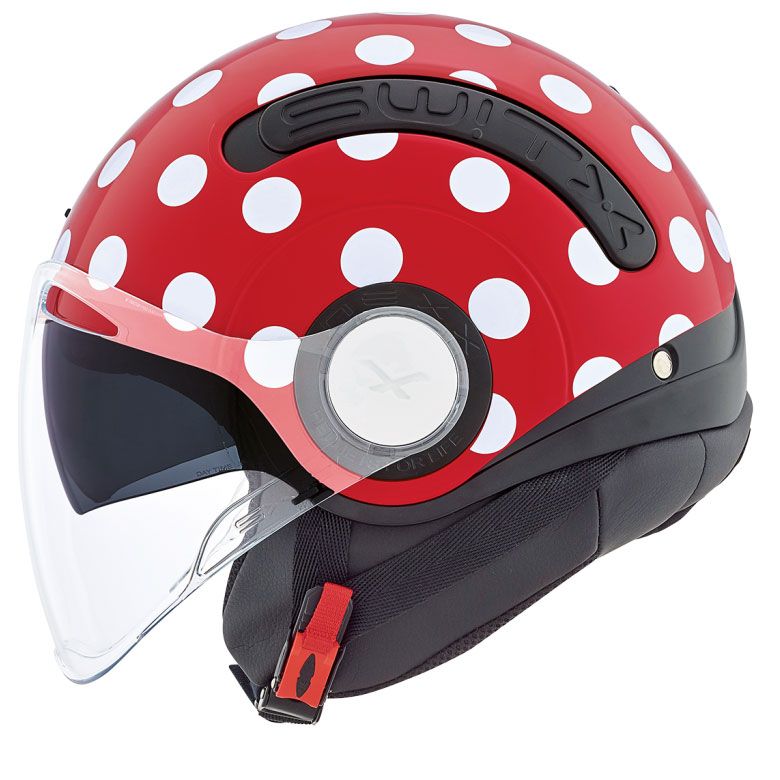 Nexx SX.10 Polka Güneş Vizörlü Açık Kask (Kırmızı)
