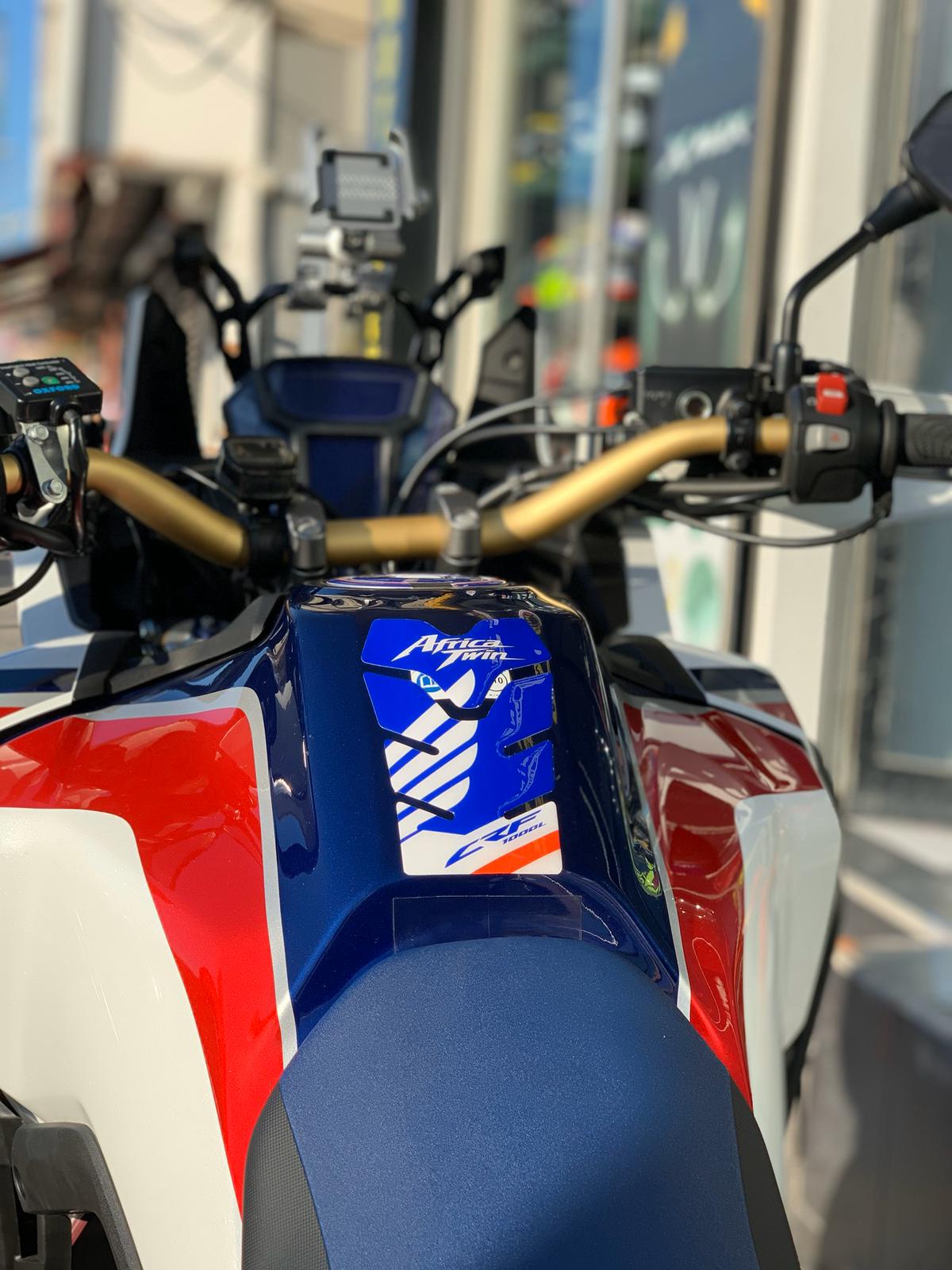 Honda Africa Twin Blue White Tank Pad