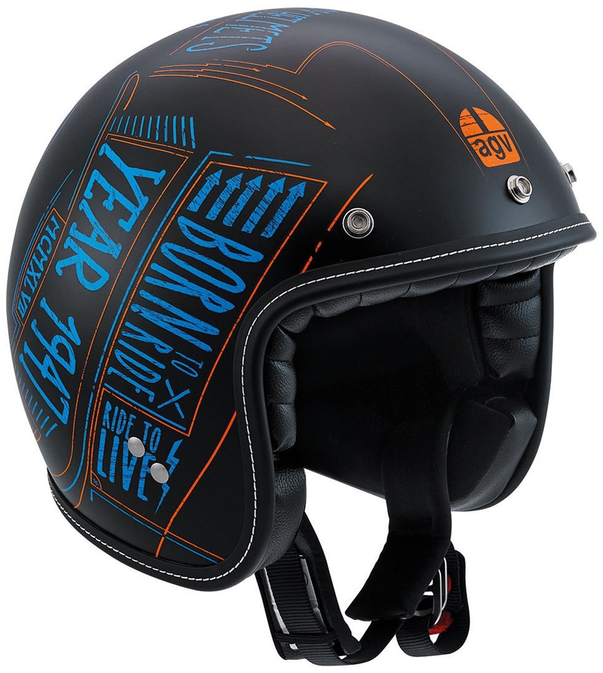 Agv Agv Rp60 Multi Blackboard Matt Black Blue Orange Açik Kask