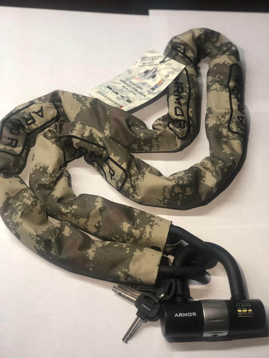 Armor 712 Militiary Serisi Çelik Zincir Kilit + U Kilit (12 mm - 1.8 mt)
