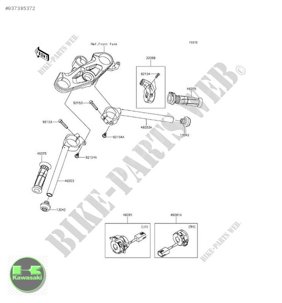 kawasaki ninja h2 gidon topuzu kawasaki h2 denge topuzu sıfır orıjınaldir  13042-0049-499