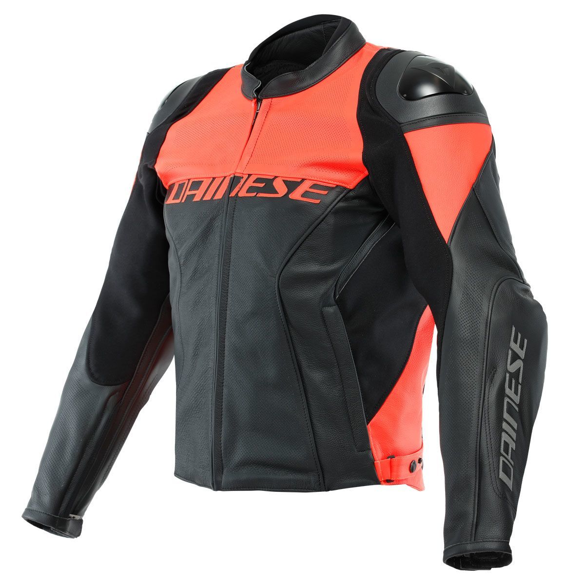 Dainese Racing 4 Deri Mont (Siyah-Fluo Kırmızı