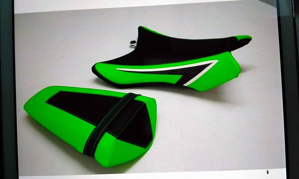 Kawasaki Ninja Zx-10R 2011-15 Yeşil Siyah Deri Koltuk Kılıf