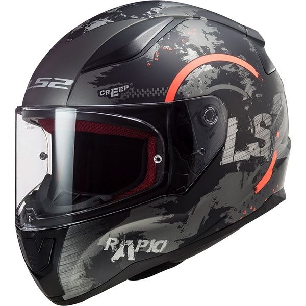 Ls2 Rapid Circle Kapalı Kask (Mat Titanyum-Turuncu)