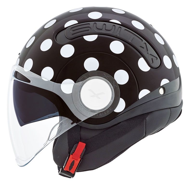 Nexx SX.10 Polka Güneş Vizörlü Açık Kask (Siyah)