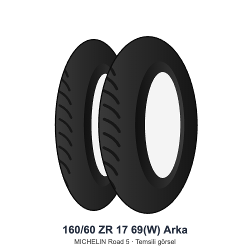 160/60 ZR 17	69(W)	Arka Lastik - MICHELIN Road 5
