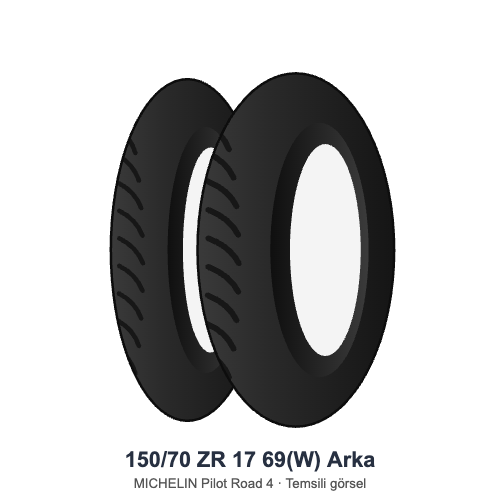150/70 ZR 17	69(W)	Arka Lastik - MICHELIN Pilot Road 4