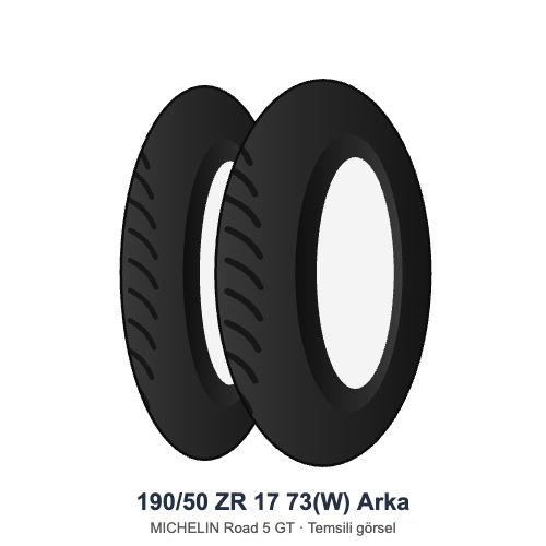 190/50 ZR 17	73(W)	Arka Lastik - MICHELIN Road 5 GT