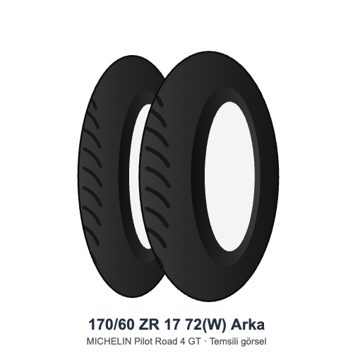 170/60 ZR 17	72(W)	ArkaLastik - MICHELIN Pilot Road 4 GT