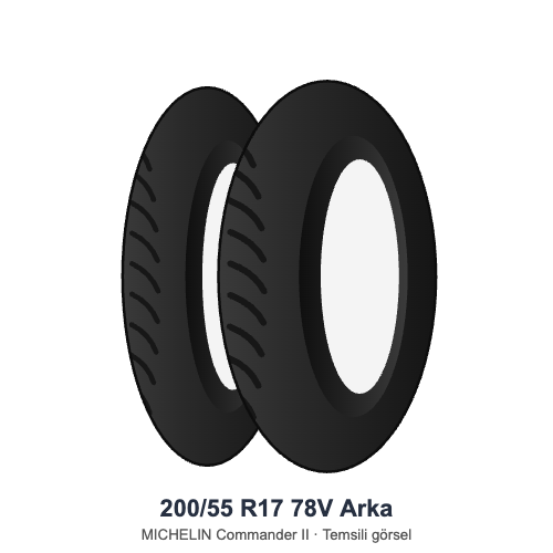 200/55 R17	78V	Arka Lastik - MICHELIN Commander II