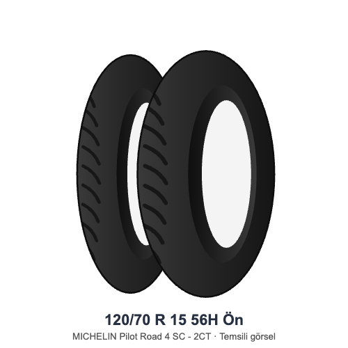 120/70 R 15	56H	Ön Lastik - MICHELIN Pilot Road 4 SC - 2CT