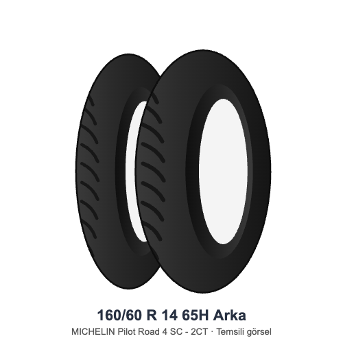 160/60 R 14	65H	Arka Lastik - MICHELIN Pilot Road 4 SC - 2CT
