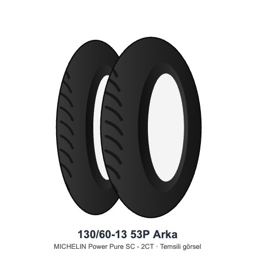 130/60-13	53P Arka Lastik - MICHELIN Power Pure SC - 2CT