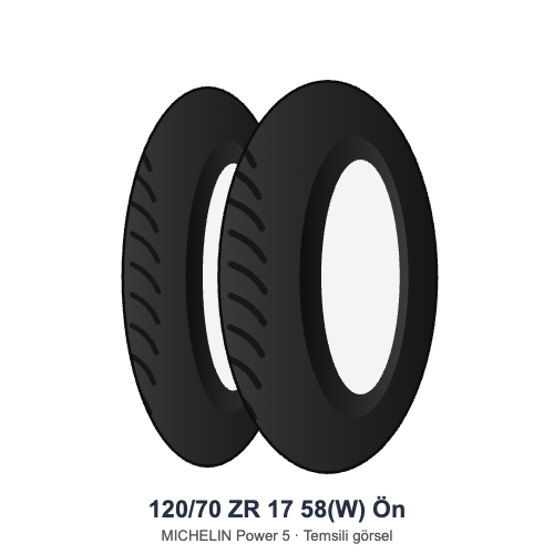 120/70 ZR 17	58(W)	Ön Lastik - MICHELIN Power 5