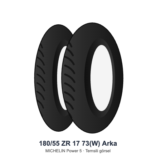 180/55 ZR 17	73(W)	Arka Lastik - MICHELIN Power 5