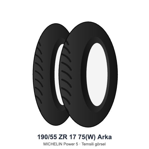 190/55 ZR 17	75(W)	Arka Lastik - MICHELIN Power 5