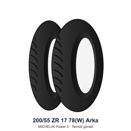 200/55 ZR 17	78(W)	Arka Lastik - MICHELIN Power 5