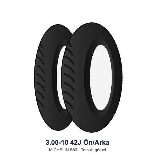 3.00-10	42J	Ön / Arka Lastik - MICHELIN S83