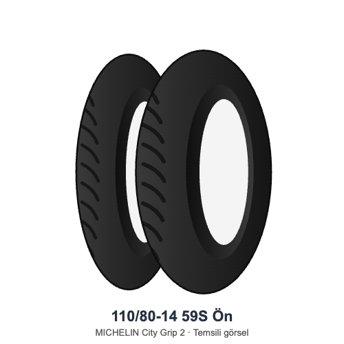 110/80-14	59S	Ön  Lastik - MICHELIN City Grip 2