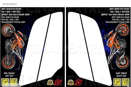 2017 - 2018 KTM Duke Uyumlu Full Koruma Çift Parçalı Şeffaf Yan