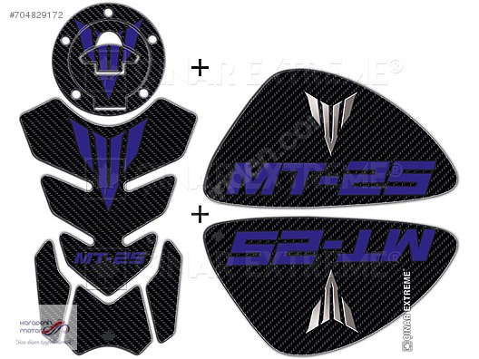 Yamaha MT25 Yarış Mavisi Karbon Full Tank Pad Takımı